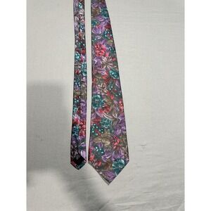 VTG Camden Court‎ Floral Jewel Tones Neck Tie